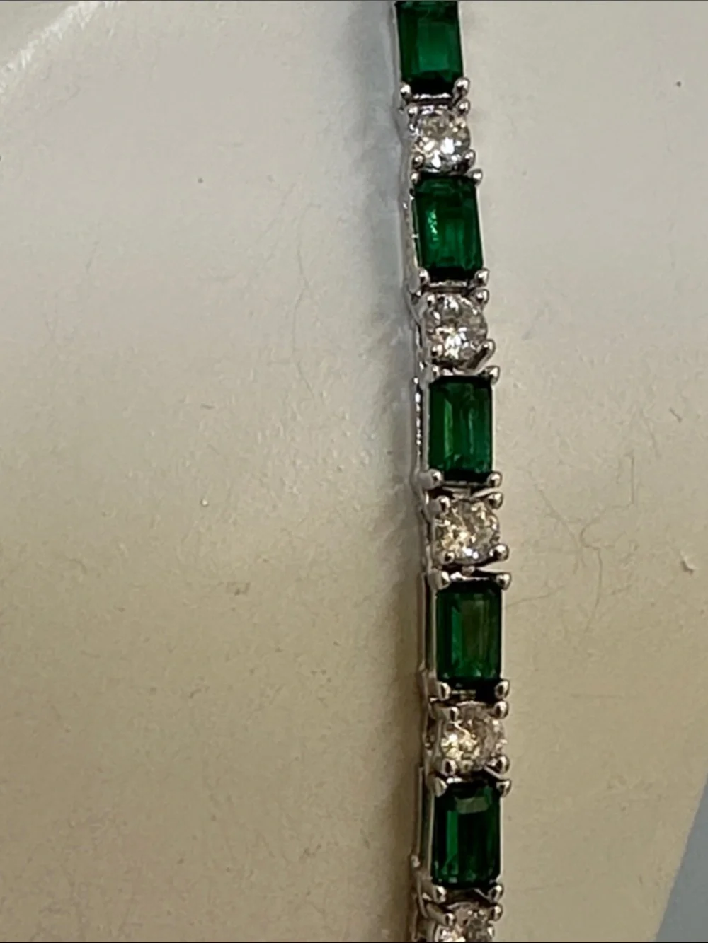 MILOR Emerald-Link Silver Tennis Necklace
